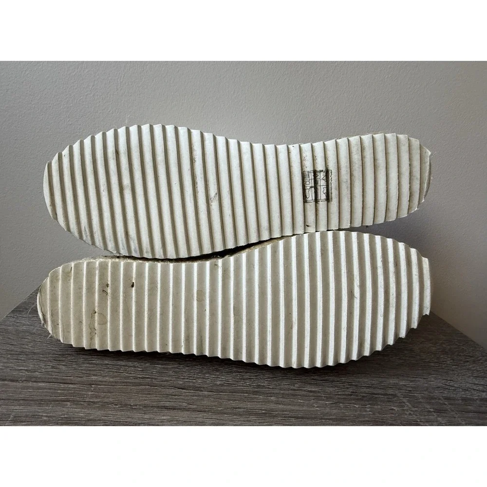 Karl Lagerfeld Alaine‎ Leather Espadrilles Slip On Comfort Shoes Pink/Beige Sz 8